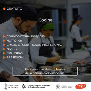 Curso de Cocina para desempleados - La Nave