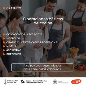 Curso de Operaciones básicas de cocina para desempleados - La Nave