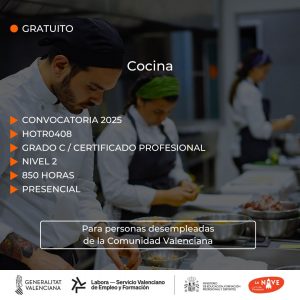 Curso de Cocina para desempleados - La Nave