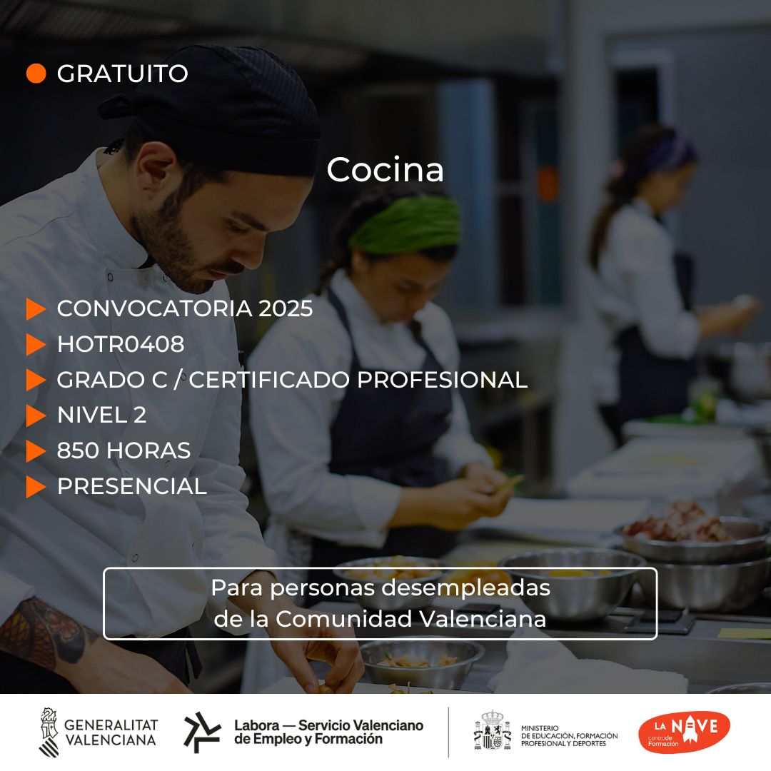 Curso de Cocina para desempleados - La Nave